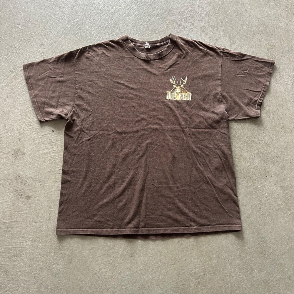 Vintage‎ Y2K Buck Wear Shirt Size XXL Brown Funny Deer Joke Parody
